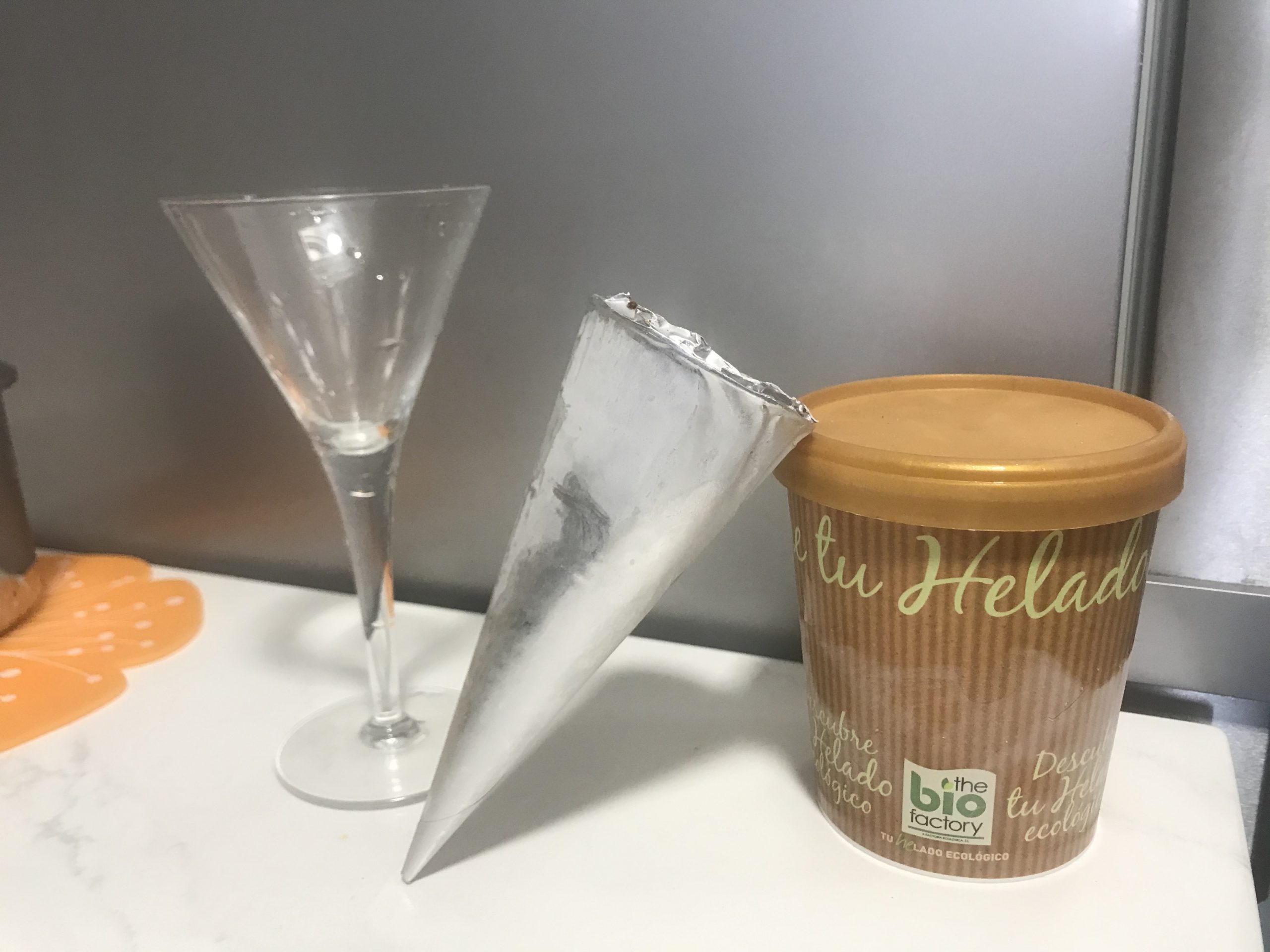 Al rico helado de vainilla y chocolate